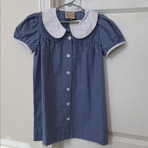 The Beaufort Bonnet Company blue Gingham Dress with White Collar